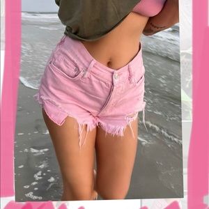 Free people size-28 pink denim shorts